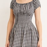 frankie's bikinis  Sadie Dress XL Black Gingham Gauze Babydoll Cottagecore Photo 0