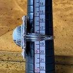White Buffalo Sterling Silver Feather Ring Size 8 Black Photo 7