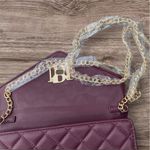 Badgley Mischka NWT convertible Crossbody Purse Bag w/Diamond Quilting; Plum Photo 3