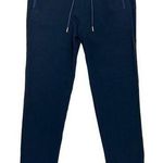 Theory  Crepe Navy Blue Drawstring Waist Pull On Pants Zip Ankle Casual Size S Photo 0