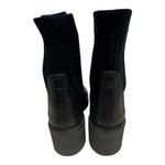 Stuart Weitzman Gotham Ribbed Knit Leather Platform Chelsea Boots Black Size 9 Photo 3