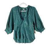 a.n.a ‎ Womens Tops Size XS Metallic Silver Striped Batwing Sleeve Photo 0