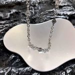 Titanium Steel Link Chain Necklace for Men Women,Punk Hip Hop Necklace Silver Photo 1