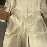 Faherty Jumpsuit Womens Large Overland Twill Cream Long Sleeve Organic Cotton Photo 8