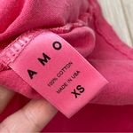 AMO Raglan Tee NWT cap sleeve distressed womens Pink (xsmall) casual bright Size XS Photo 5