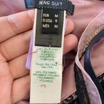 Mango MNG Suit Euro Early 2000's Black Pink Frilly Lace Babydoll Mini Dress XS Photo 6