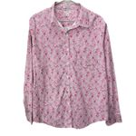 LL Bean Pink Paisley Wrinkle Free Pinpoint Oxford Long Sleeve Button Shirt XL Photo 1