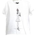 Forever 21 White Graphic Victorian Lady Embroidered Short Sleeve Shirt Medium Photo 0