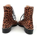 Stuart Weitzman Sondra Leopard Cheetah Suede Leather Combat Boots US 6.5 - EU 37 Photo 9