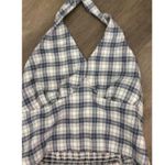 Hollister Plaid Blue Halter Top Small S Photo 2