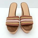 Veronica Beard  Dali Brown Woven Cork Wedge Sandals Women's 8.5 Photo 3