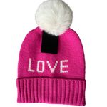NWT LOVE Pom Pom Beanies Hat Pink Photo 1