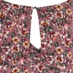 Xhilaration Xhiliration XXL Pink Floral V Neck Romper Keyhole Back Twist Knot Cutout Sleeves Photo 3