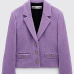 ZARA Blogger Fave Light Purple Wool Cropped Thick Blazer Photo 0