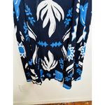 Fifteen Twenty Blue Black Abstract Floral Print Side Slit Lexi Skirt Size XL Photo 4