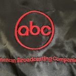 Vintage ABC Broadcasting Hollywood Novelties Satin Black Bomber Jacket Size L Photo 4