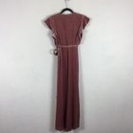 MISA Los Angeles  Carolina Pink Crushed Velvet Ruffle Wrap Maxi Dress Small Photo 12