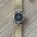 Seiko Lassale Rare Diamond Vintage Ladies Watch Gold Plated Bracelet Case Black Dial Photo 4