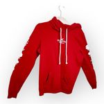 Hollister Red Floral Sleeve Hoodie California Logo Cozy Winter Casual M Photo 1