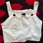 Bonne chance collections retro pink white bow floral top skirt 2 piece XS Photo 1