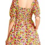 Rixo X Target Floral Smocked Swiss Dot Mini Dress with Pockets Size S Red Photo 1