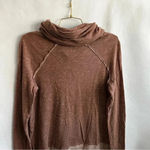 Free People Beach Cocoon Cowl Neck Pullover Heathered Brown Sz M/L Raglan Sleeve Photo 6