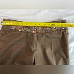 Bebe Olive Green Cargo Pants with Sequins + Embroidery waist & pockets Size 4 Photo 6