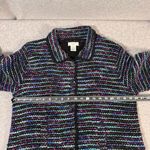 Laura Ashley  Petite Multicolor Striped Wool Blend  Cardigan Jacket Size L Photo 4