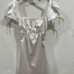 Tiger Mist  White Satin Style Mini Dress  Photo 1