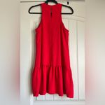 Amanda Uprichard  Ezra Drop Waist with Ruffle Heh Dress Bright Red Hue Sz M Photo 4