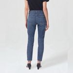 AGOLDE  Willow Mid Rise Slim Crop Jeans Straight Leg Raw Hem Size 25 Minimal Chic Photo 1