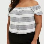 Torrid Super Soft Multi Stripe Off Shoulder Crop Top - 1X Photo 5
