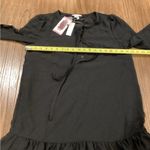 Draper James  Tie Neck Flounce Shift chiffon long sleeve Mini Dress small Black Photo 7