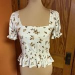 Iris  autumn flowers feminine peplum top Photo 7