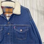 Levi's NEW Levi’s Warm Pleat Sleeve Sherpa Denim Trucker Jacket Warm Feeling M Medium Photo 9
