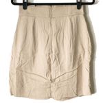 H&M *50off3* NWOT High Waist Belted Lyocell Mini Skirt S Khaki Beige Pockets Photo 2