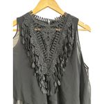 Kobi Halperin yoselin mini overlay fringe sleeveless dress size‎ Medium Black Photo 2