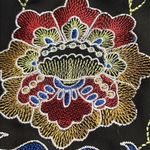 Dress Barn women’s size 1X black sheer embroidered blouse half sleeve tie neck Photo 7