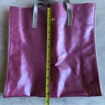 Clinique  Metallic Purple And Silver Geometric Tote Bag Photo 4