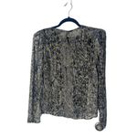 AQUA  Women’s Size S Abstract Print Long Sleeve Blouse Lightweight Sheer Top Photo 2