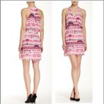 Parker Revolve Kita Pink Pop Cosmos Halter vneck surplice Keyhole Back Dress XS Photo 1