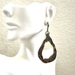 Silver tone teardrop chain earrings Photo 3