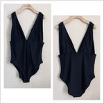 J.Crew  Black Plunge V-Neck One Piece Swimsuit size 16 Photo 1