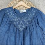 Loungees Women’s Denim Midi Dress Shortsleeve V Photo 2