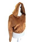 SKIMS Brown Velour Cropped Zip Hoodie Y2K Cozy Lounge Jacket Small Photo 2