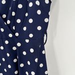 Cupshe Blue & White Polka Dot Surplice Neck Wrap Skirt Maxi Dress Size Medium Photo 2