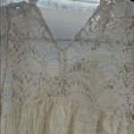 Entro Cream Mini lace boho sleeveless dress S flowy romantic feminine Swiss dot Photo 8