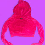 💖 Hot Pink Velour Cropped Zip Photo 4