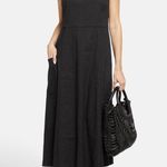 Vince NWT $445 Relaxed V-Neck Pocketed Dress in Black XXS Photo 0