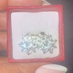 NWT est retail $800 14k White Gold Plated Lab Diamond Snowflake Earrings Photo 0